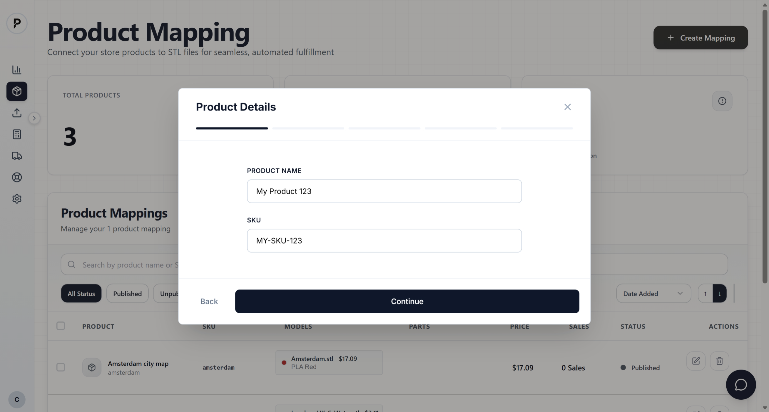 Product details form