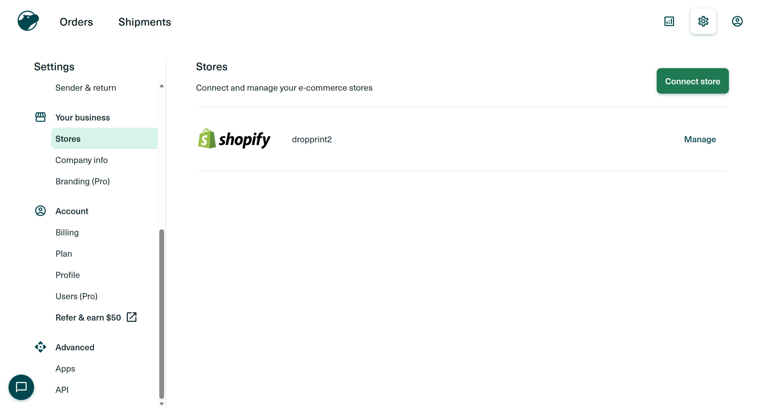 Store successfully connected